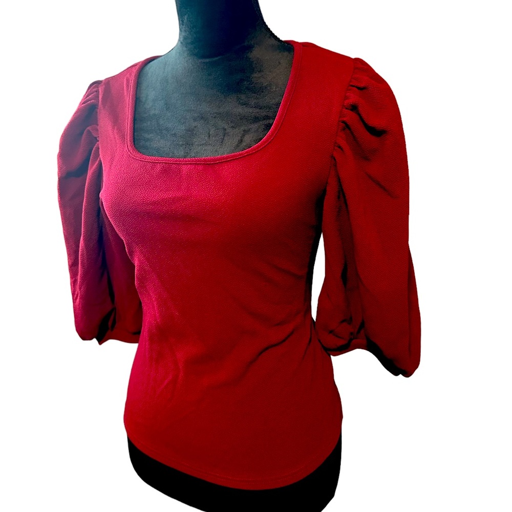 SHEIN Mid Sleeve Burgundy Top